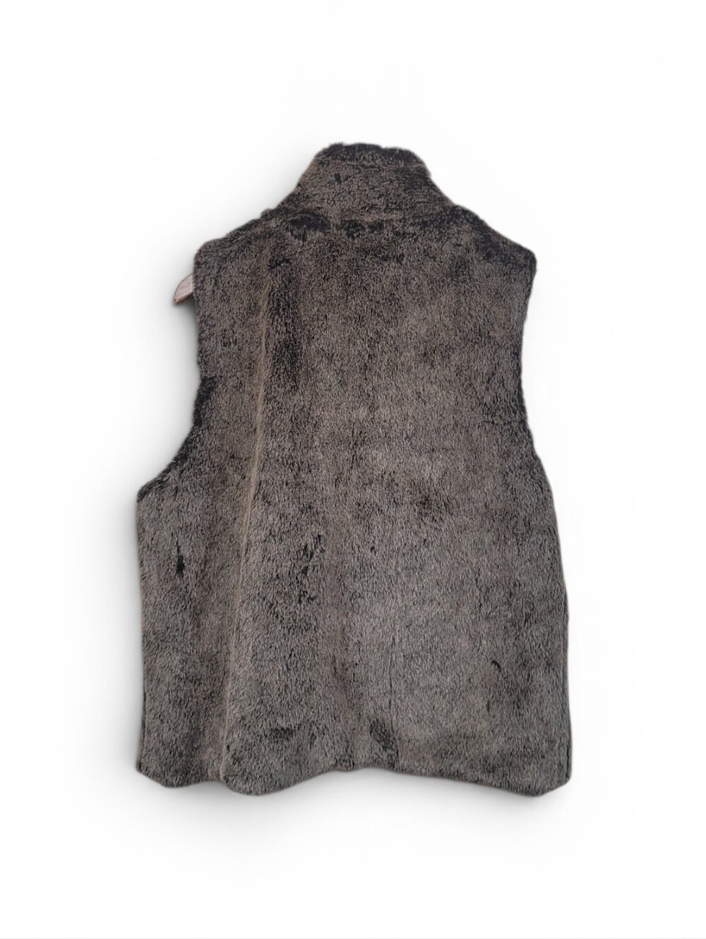 Cajon Faux Fur Vest Women's Large Gray Plush Pockets Hook Closure Jacket - Picture 3 of 4